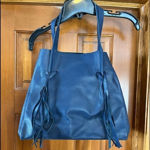 Below the Belt Navy leather purse